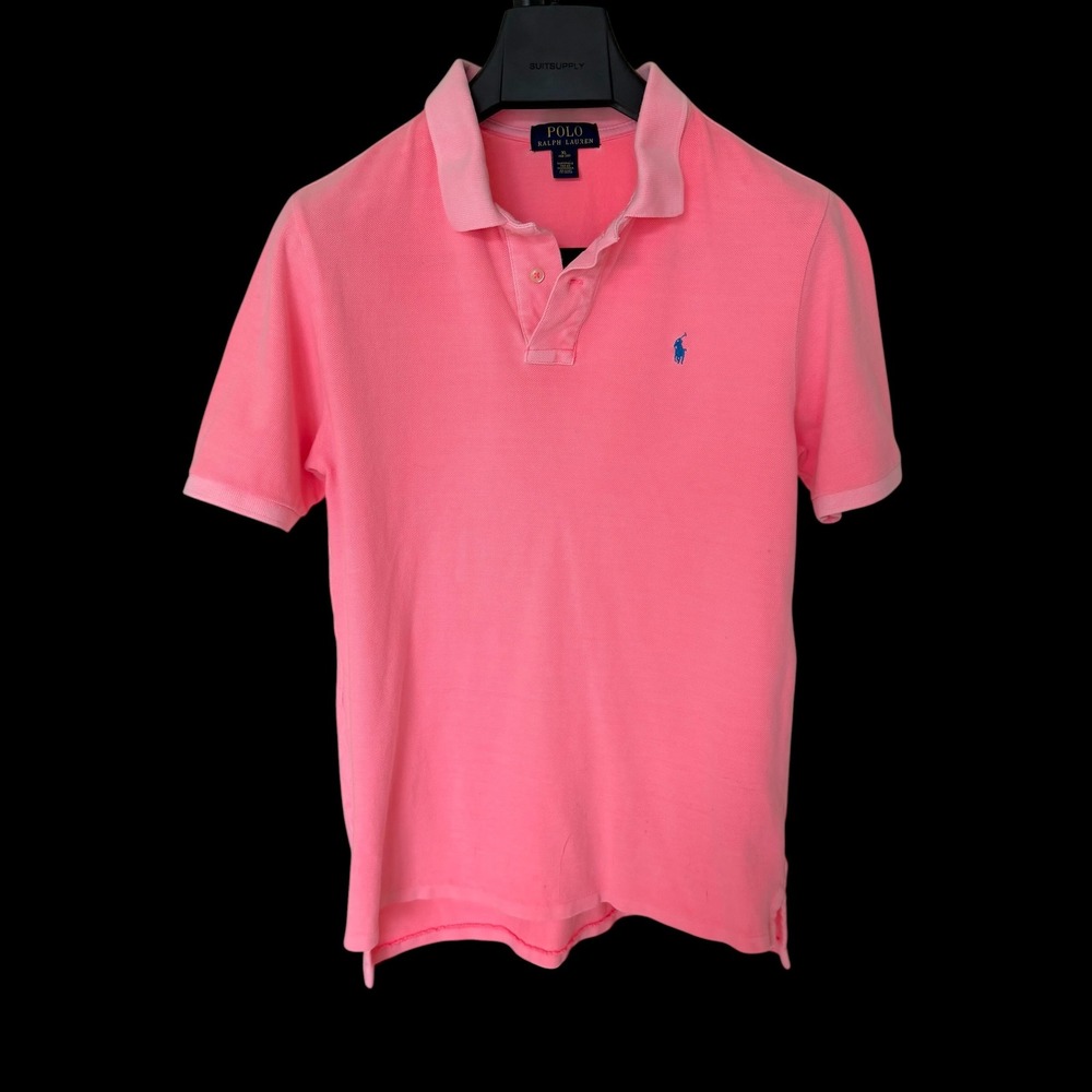 Polo Ralph Lauren Kids Pink Short Sleeve Polo Shirt XL 18-20 Blue Pony Logo